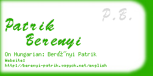 patrik berenyi business card